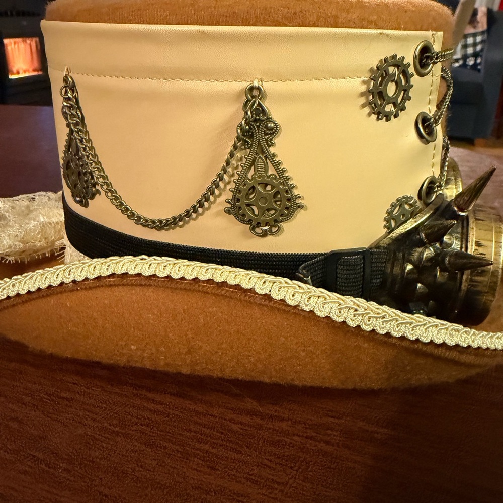 Source Unknown Steampunk Hat With Goggles - Brown… - image 3